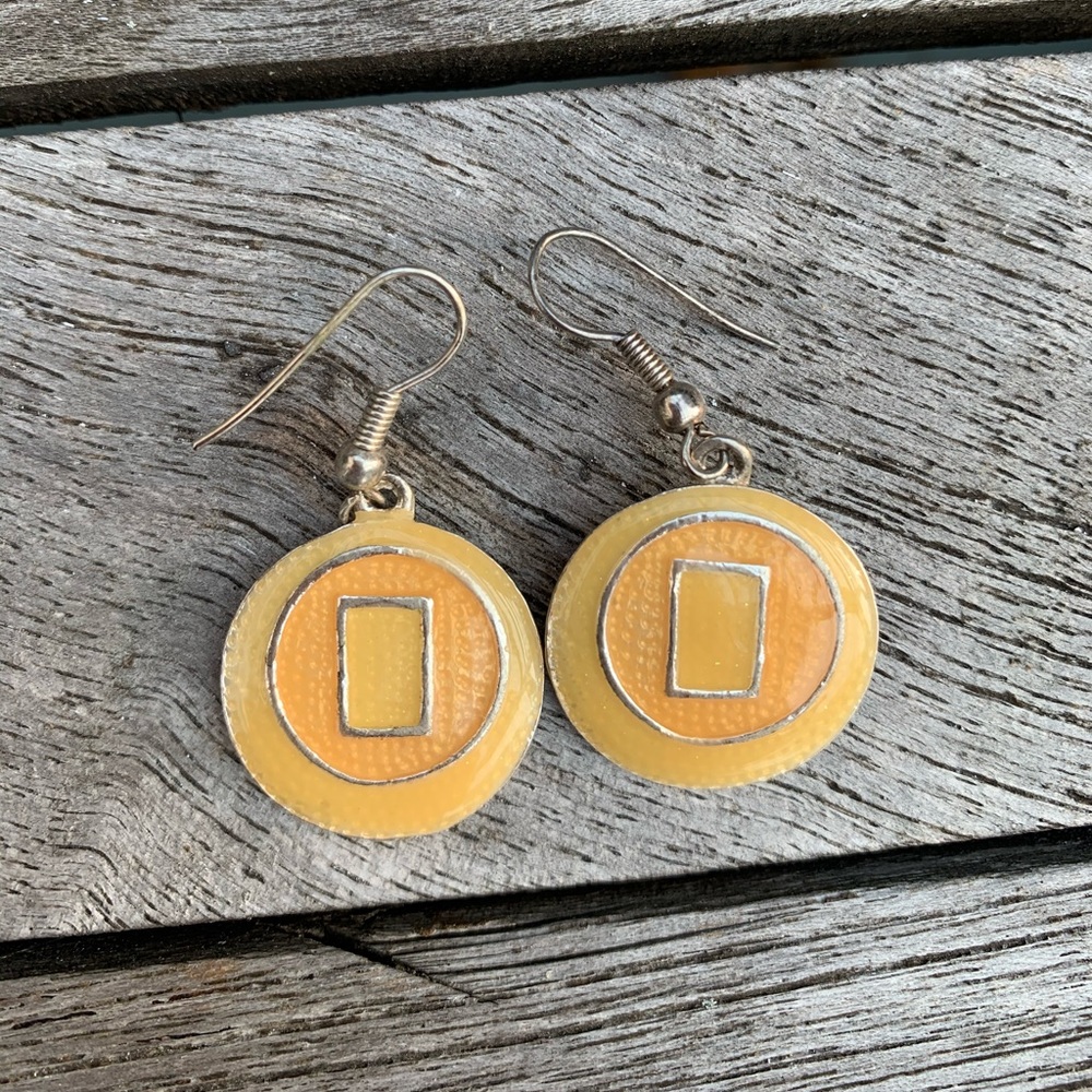 Yellow dangle earrings